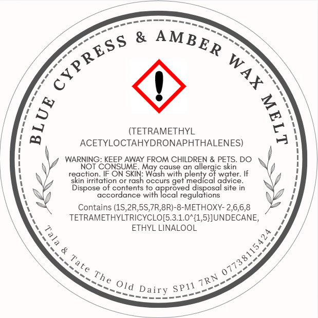 Blue Cypress & Amber Wax Melt